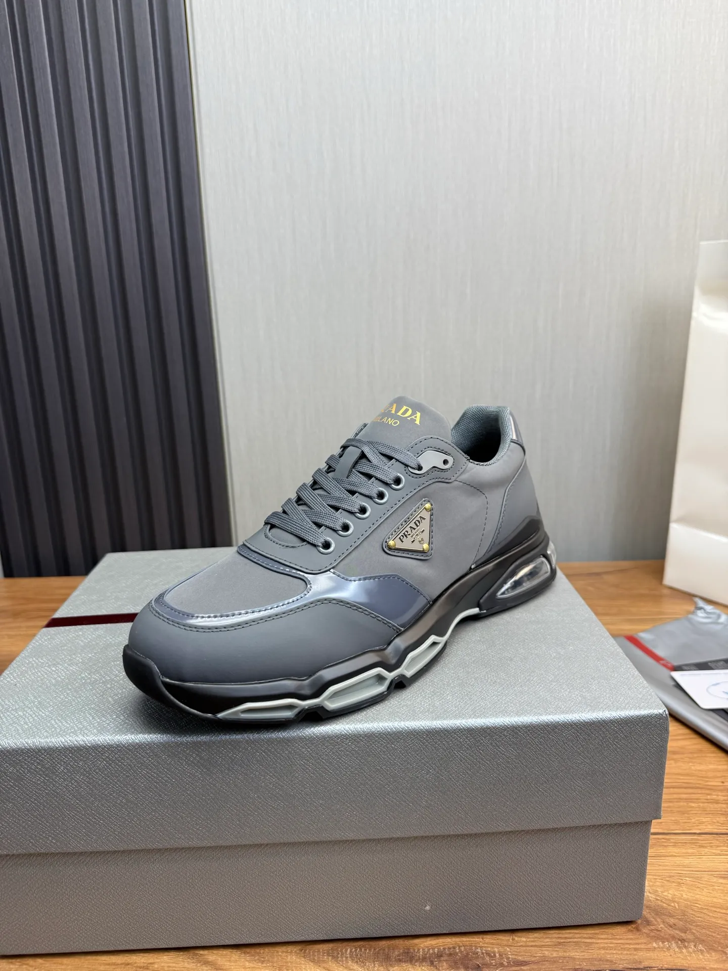 Men's shoes 💰640💰 [PRADA] Men's shoes are popular in the counter, official website is synchronized, 1 high-quality shipment ✔️Original cowhide upper + cowhide lining, 1🆚1 replica, original sole, 38-45 (45 customized, non-refundable)